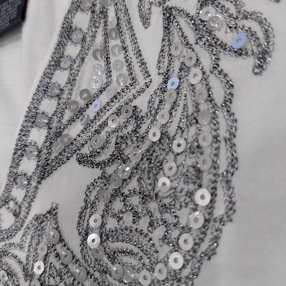 INC International Concepts Fairycore Silver Flared Tunic, Size L - Picture 5 of 6